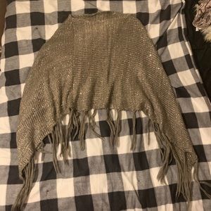 Gray sequin poncho